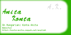 anita konta business card